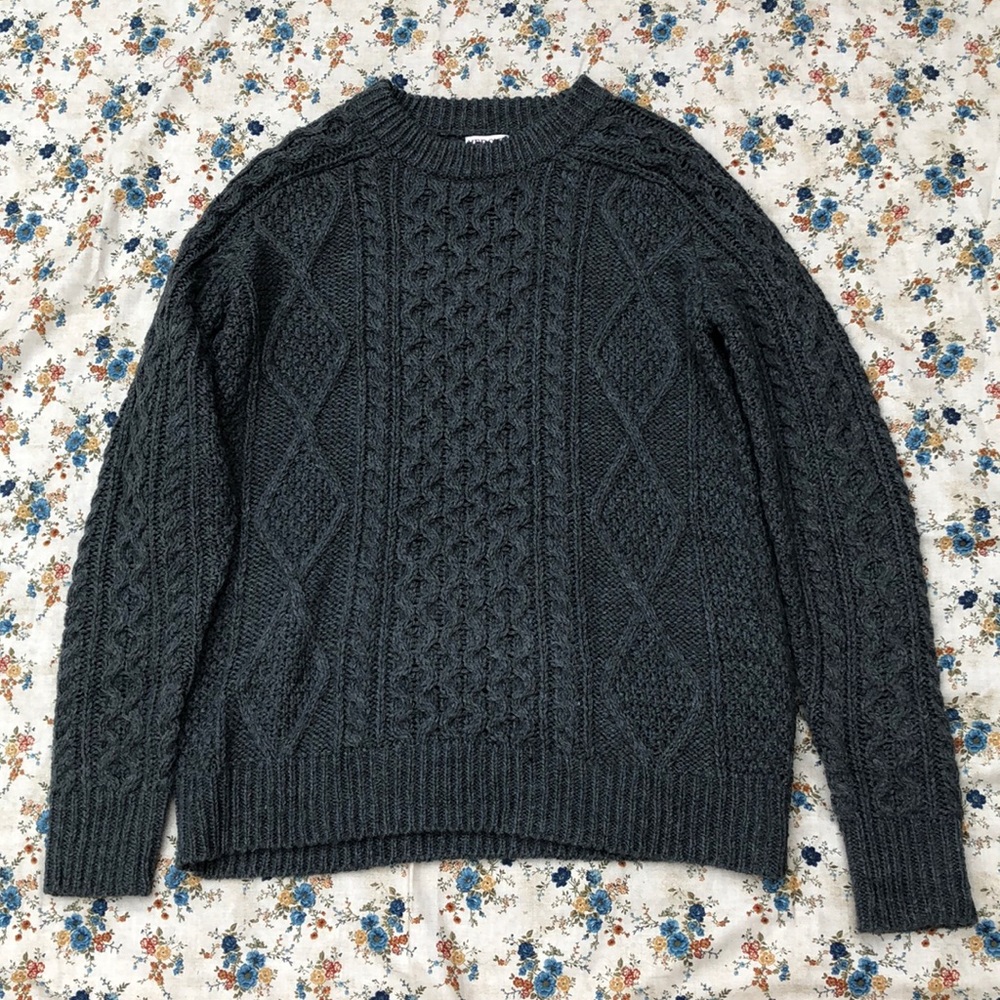 Grey Cable Knit Sweater